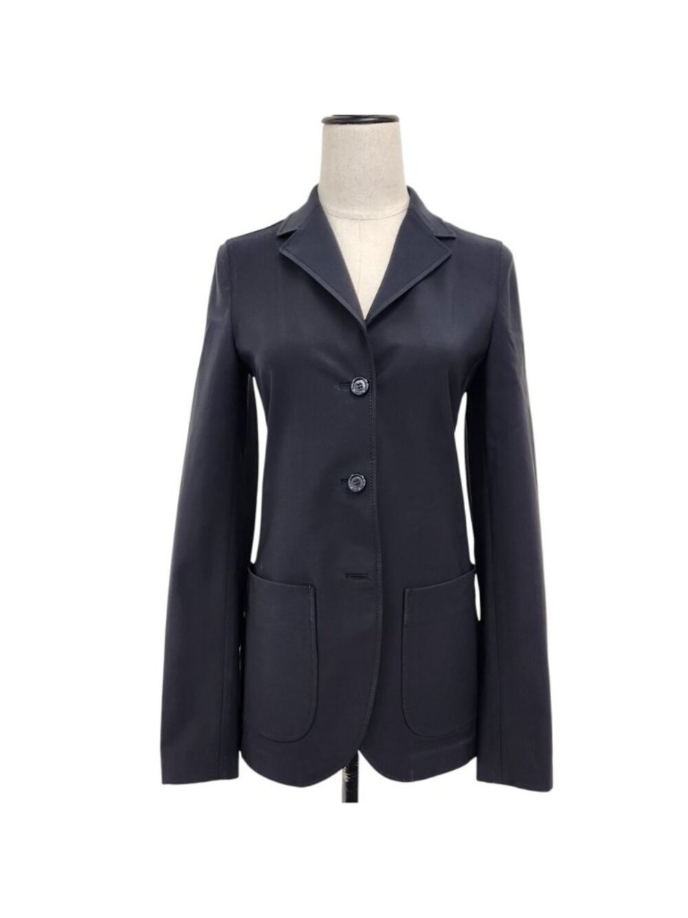 Prada Vintage Stretch Tailored Jacket Navy Spring Summer Fall Winter 42